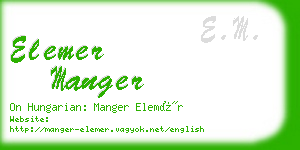 elemer manger business card
